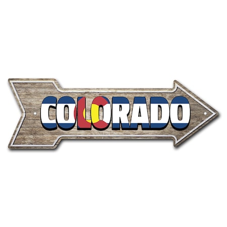 Signmission Colorado Arrow Sign Funny Home Decor 24in Wide P-ARROW8-999905
